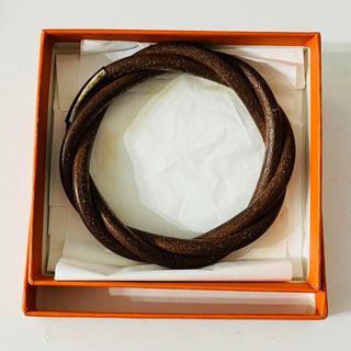 エルメス(Hermes)のエルメス HERMES レザー バングル ブレスレット(バングル/リストバンド)