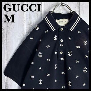 グッチ(Gucci)の【超希少】グッチ☆総柄入り半袖ポロシャツ イカリ 碇 GG柄 入手困難(ポロシャツ)