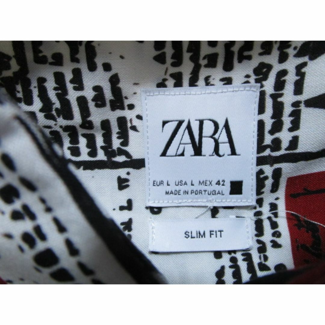 ZARA(ザラ)のZARA　ザラ　総柄サテンシャツ☆ニュースペーパーグラフィック　レーヨン メンズのトップス(シャツ)の商品写真