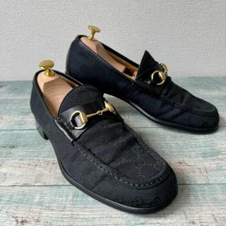 Gucci - 美品 GUCCI ホースビット ローファー 42E GGキャンバス モノグラム