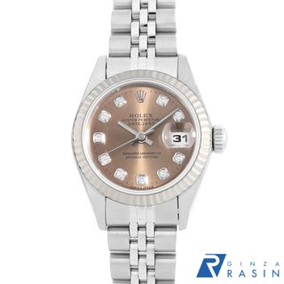 ロレックス(ROLEX)のロレックス デイトジャスト 10Pダイヤ 69174G ピンク T番 レディース 中古 腕時計(腕時計)