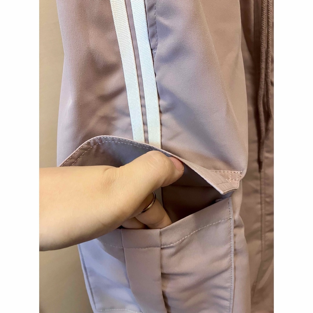 しまむら(シマムラ)の裾ドロスト ライン入りカーゴスカート ピンク ポケット4つ　マシンウォッシャブル レディースのスカート(ロングスカート)の商品写真