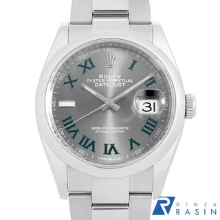 ロレックス(ROLEX)のロレックス デイトジャスト36　 126200 スレート グリーンローマ 3列 オイスターブレス ランダム番 メンズ 中古 腕時計(腕時計(アナログ))