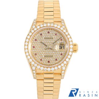 ロレックス(ROLEX)のロレックス デイトジャスト パヴェダイヤ 69158 ダイヤモンド W番 レディース 中古 腕時計(腕時計)