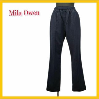 ミラオーウェン(Mila Owen)の美品 ミラオーウェン スラックス テーパード パンツ アンクル丈 ウール S 紺(その他)