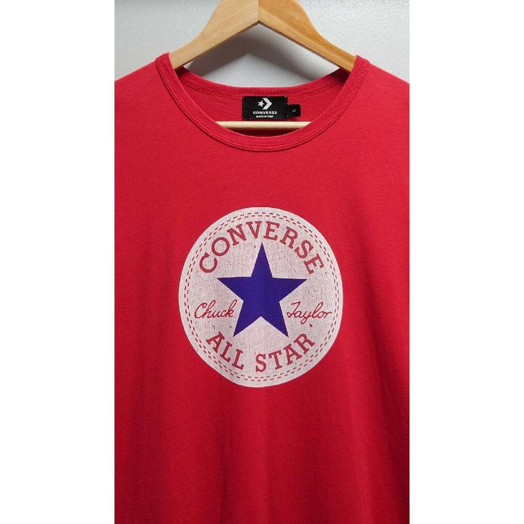 CONVERSE(コンバース)のCONVERSE イタリア製 ロゴプリント Tシャツ レッド L 半袖 メンズのトップス(Tシャツ/カットソー(半袖/袖なし))の商品写真