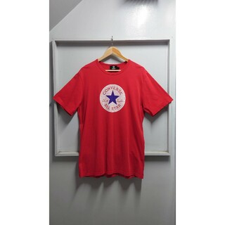 コンバース(CONVERSE)のCONVERSE イタリア製 ロゴプリント Tシャツ レッド L 半袖(Tシャツ/カットソー(半袖/袖なし))