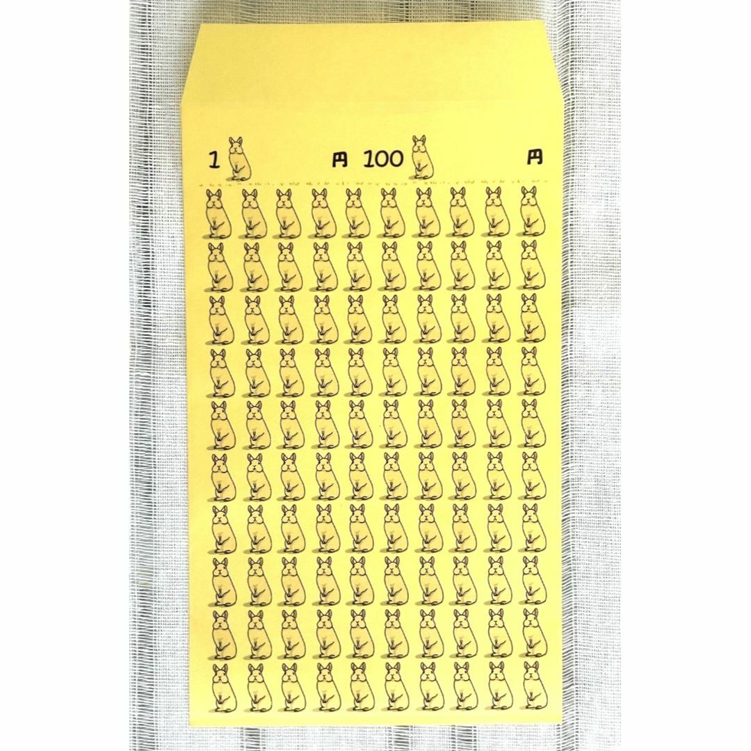 貯金　封筒　角形8号　お給料袋サイズ　5枚セット　うさぎ　ウサギ　つる　鶴　貯金 ハンドメイドの文具/ステーショナリー(その他)の商品写真