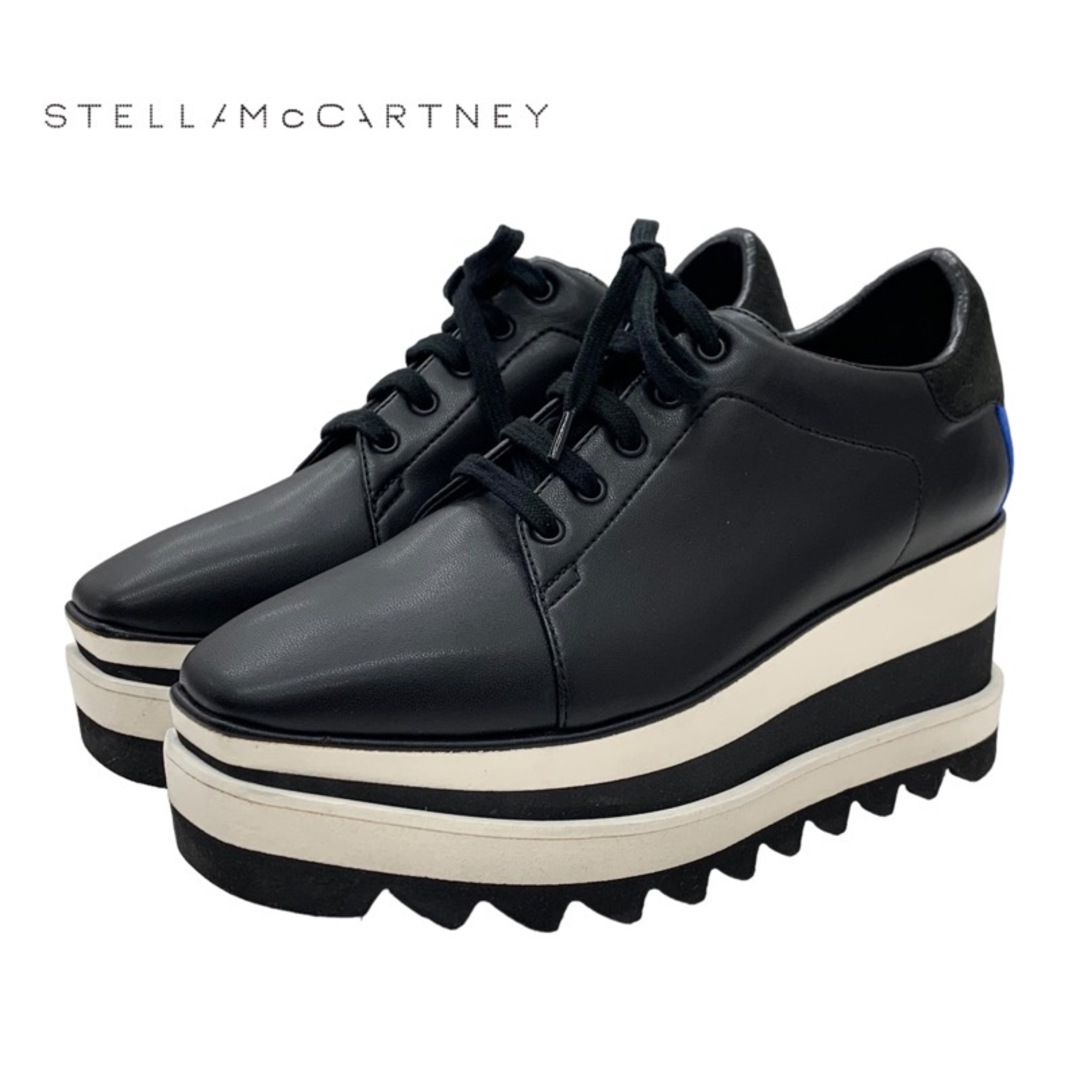 ステラマッカートニー STELLA McCARTNEY エリス スニーカー 靴 シューズ 厚底 プラットフォーム ライン レザー ブラック レディースの靴/シューズ(スニーカー)の商品写真