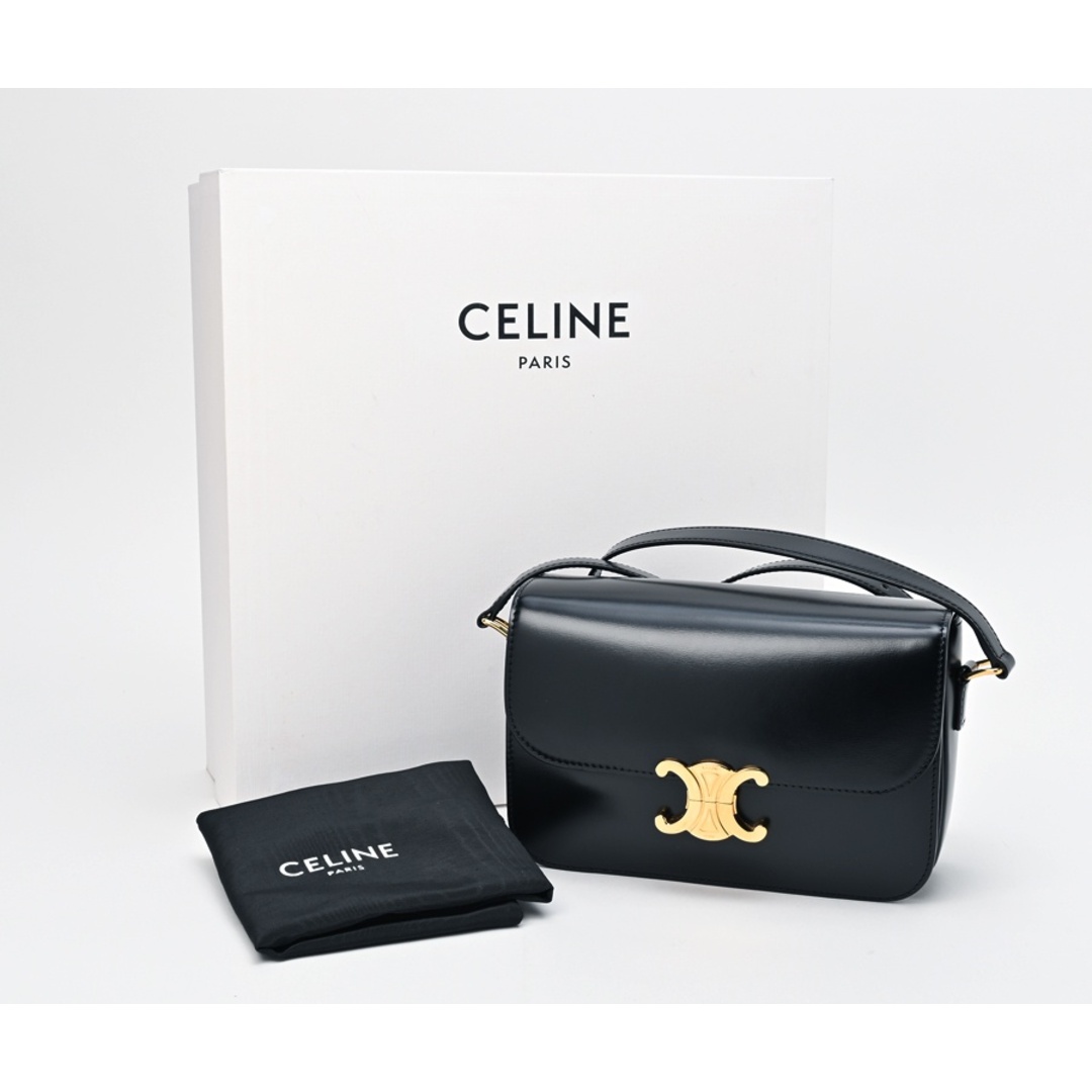 セリーヌ / CELINE   クラシック トリオンフ バッグ   187363BF4.38NO　シャイニーカーフスキン  　【中古】 商品番号 S-155322 レディースのバッグ(ショルダーバッグ)の商品写真