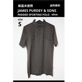 新品 定価3万円程 JAMES PURDEY パデッドポロシャツ S オリーブ系(ポロシャツ)