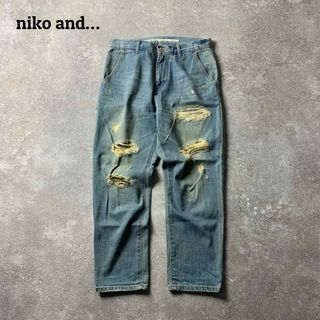 niko and... - 【niko and...】S ダメージデニム ジーンズ 古着 ブルーデニム