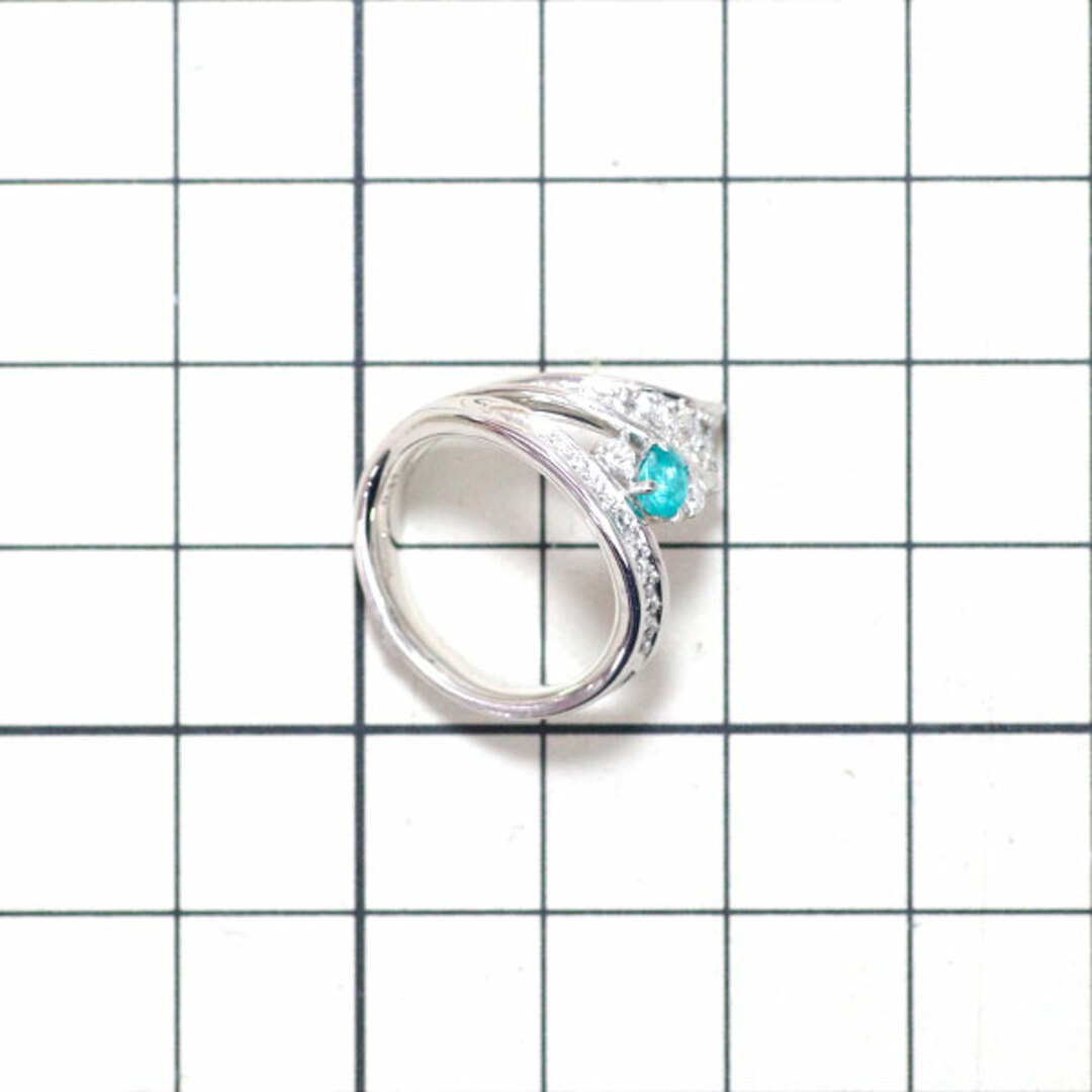 K18WG パライバトルマリン ダイヤモンド リング 0.21ct D0.37ct レディースのアクセサリー(リング(指輪))の商品写真