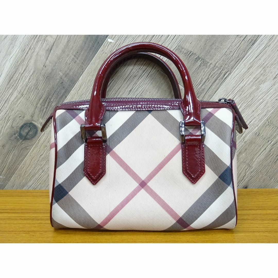 BURBERRY - K藤061/ バーバリー PVC エナメル ハンドバッグ ミニボストン