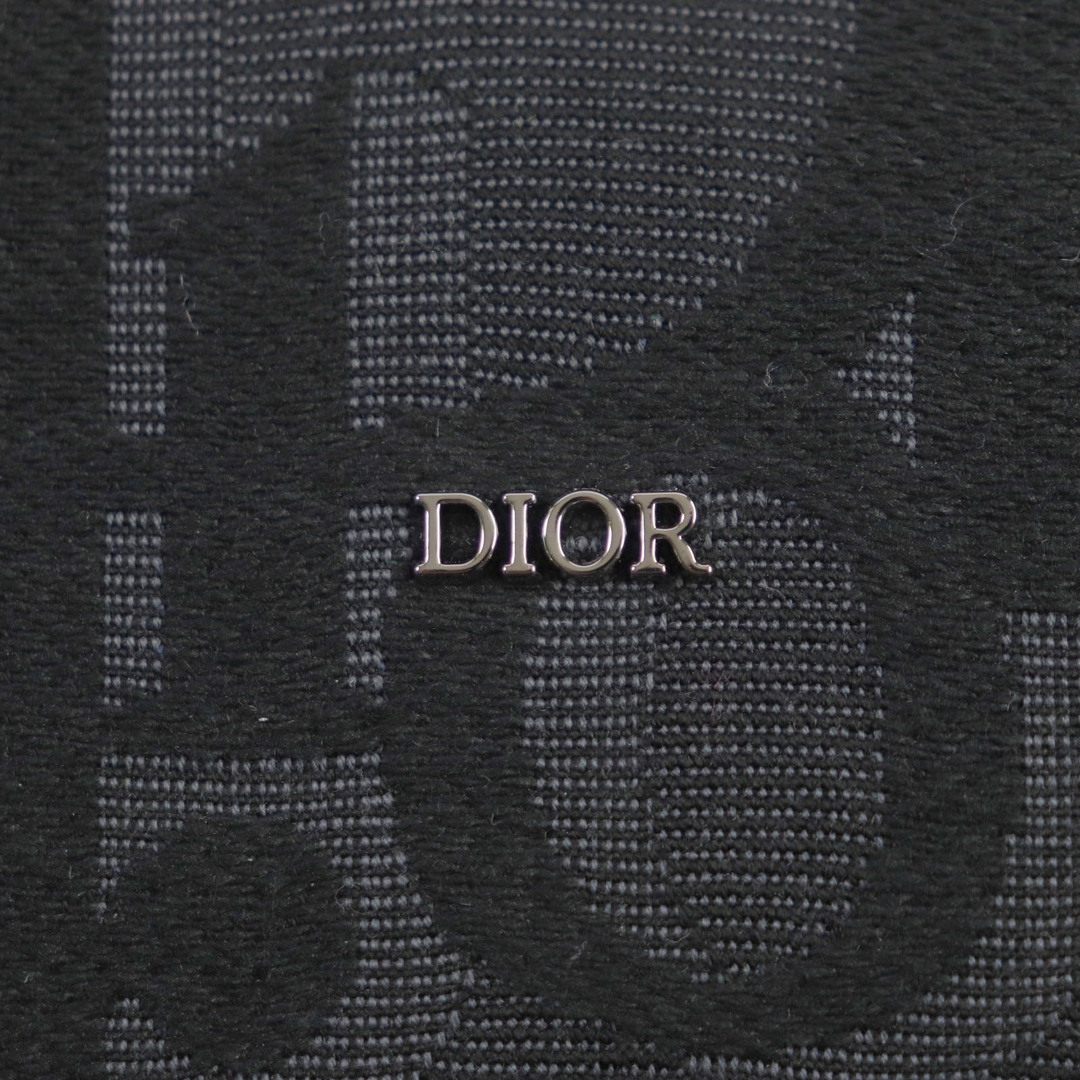 DIOR HOMME(ディオールオム)の極美品▼DIOR ディオール オム 2ESCA495YXL_H03E マキシ ディオール オブリーク ジャガード ポーチ レザー使い ロゴ金具付き クラッチバッグ ブラック 保存袋付き イタリア製 メンズ 定価130,000円 メンズのバッグ(セカンドバッグ/クラッチバッグ)の商品写真