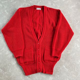 ロキエ(Lochie)のused レトロ 赤 ニットカーディガン 古着 ヴィンテージ vintage(カーディガン)