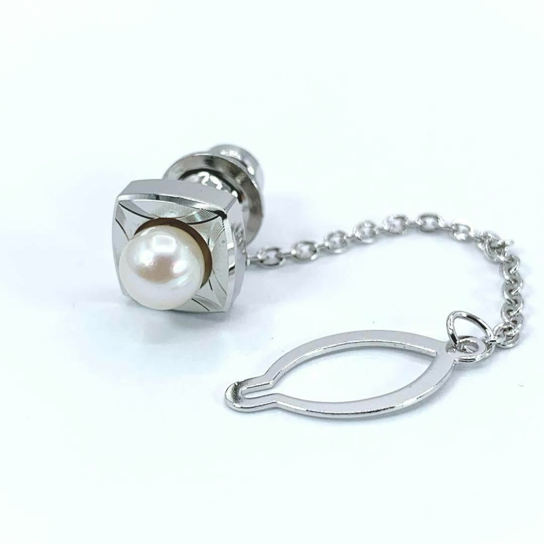 【未使用】本真珠　パール　タイタック　タイピン　ネクタイピン　ふ6.1mm メンズのファッション小物(ネクタイピン)の商品写真