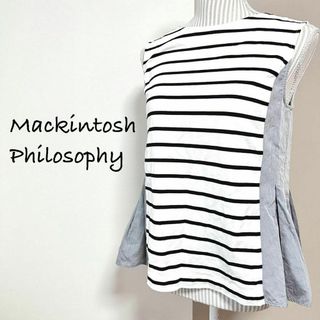 マッキントッシュフィロソフィー(MACKINTOSH PHILOSOPHY)のマッキントッシュフィソロフィー　異素材ドッキングノースリーブブラウス【38】(Tシャツ(半袖/袖なし))