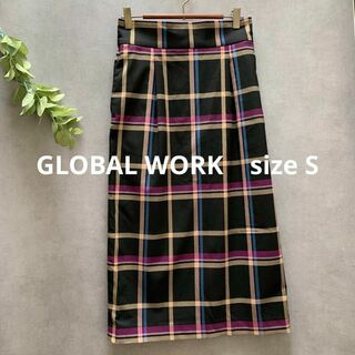 グローバルワーク(GLOBAL WORK)のGLOBAL WORK チェックタイトスカート ロングスカート 夏以外(ロングスカート)