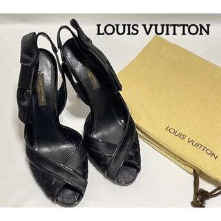 ルイヴィトン(LOUIS VUITTON)の美品■LOUIS VUITTON ルイヴィトン リボン サンダル 35 1/2(サンダル)