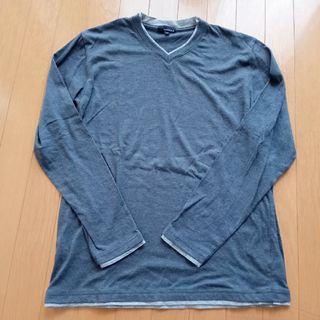 ロンT 長袖Tシャツ 長袖 Tシャツ　メンズ　Lサイズ　 Vネック(Tシャツ/カットソー(七分/長袖))