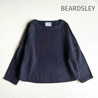 ビアズリー(BEARDSLEY)のBEARDSLEY ジャガードドルマンブラウス ネイビー(シャツ/ブラウス(半袖/袖なし))