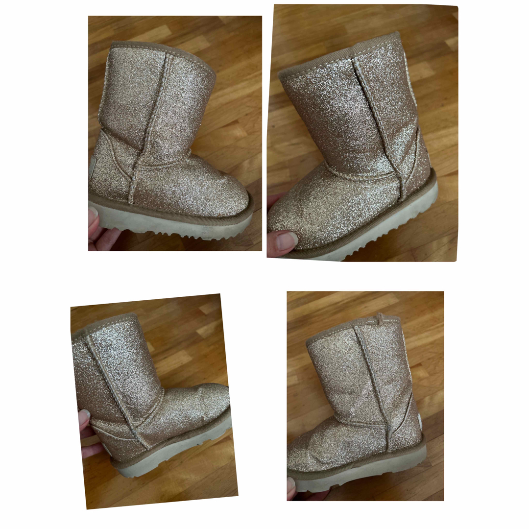 UGG(アグ)のUGG CLASSIC SHORⅡ GLITTER BOXなし キッズ/ベビー/マタニティのキッズ靴/シューズ(15cm~)(ブーツ)の商品写真