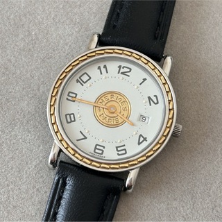 エルメス(Hermes)のHERMES エルメス セリエ 腕時計 白文字盤 ゴールド(腕時計)