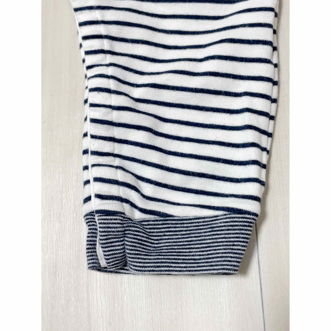 PETIT BATEAU(プチバトー)のプチバトー　ボーダーロンパース　12m/74cm キッズ/ベビー/マタニティのベビー服(~85cm)(ロンパース)の商品写真