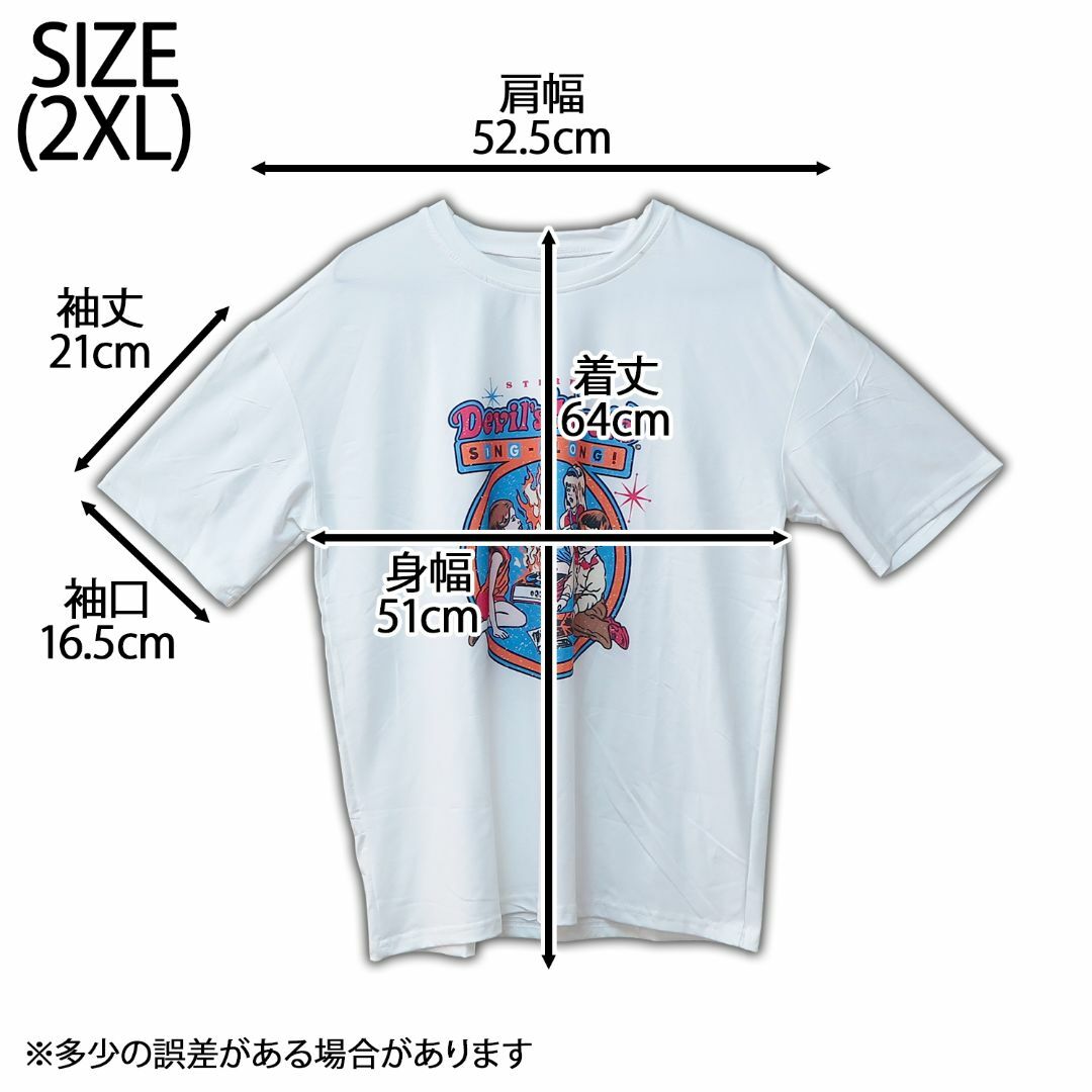 【特価】プリントTシャツ レディース 半袖 薄手 春夏 2XL ホワイト レディースのトップス(Tシャツ(半袖/袖なし))の商品写真