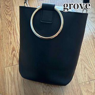 グローブ(grove)のgrove バケツ型バッグ ブラック(ショルダーバッグ)