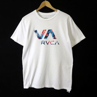 ルーカ(RVCA)のルーカ RVCA Tシャツ ロゴ プリント クルーネック 半袖 S 白 ホワイト(Tシャツ/カットソー(半袖/袖なし))