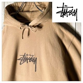 ステューシー(STUSSY)の【極美品 L】ステューシー 刺繍 ストックロゴ スウェット パーカー(パーカー)