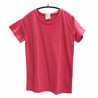 SS0413◆ 新品 クルーネック ロングTシャツ 半袖 丸襟 Mサイズ レッド(Tシャツ(半袖/袖なし))