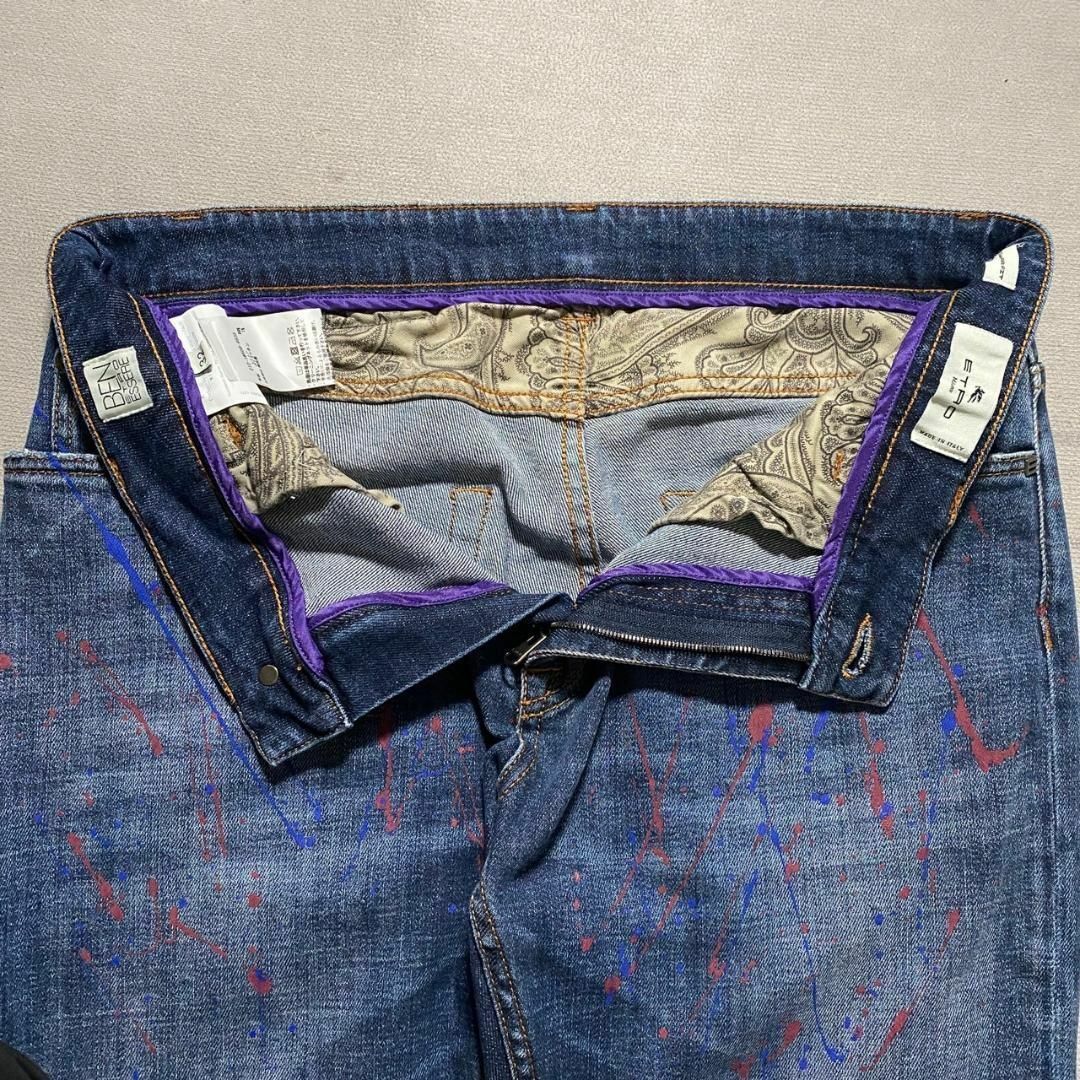 ETRO(エトロ)の超絶美品 ETRO 32 デニム ペイント加工 パンツ メンズのパンツ(デニム/ジーンズ)の商品写真
