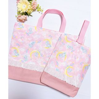 レッスンバッグ　上履き入れ　ハンドメイド　入園入学　絵本バッグ　通園バッグ　くま(バッグ/レッスンバッグ)