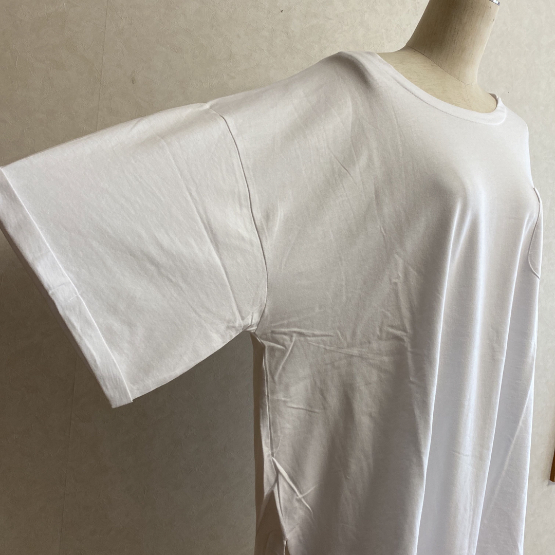 KN2318 ＊② 4L 大きいサイズ　USAコットンTシャツ　裾ラウンド　 レディースのトップス(Tシャツ(半袖/袖なし))の商品写真