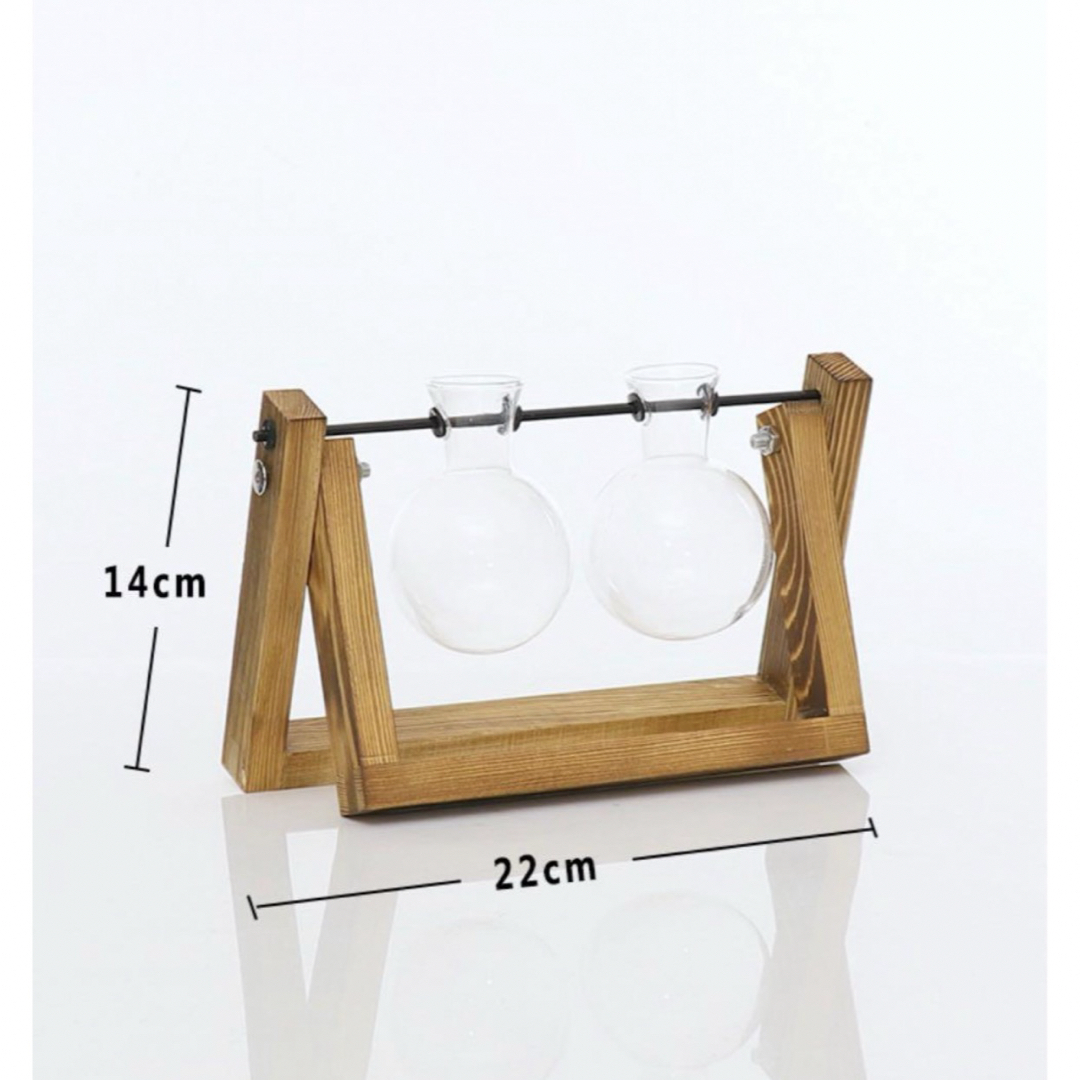 2個タイプ　ウッド　フラワーベース　一輪挿し　北欧　水耕栽培　卓上　テラリウム インテリア/住まい/日用品のインテリア小物(花瓶)の商品写真