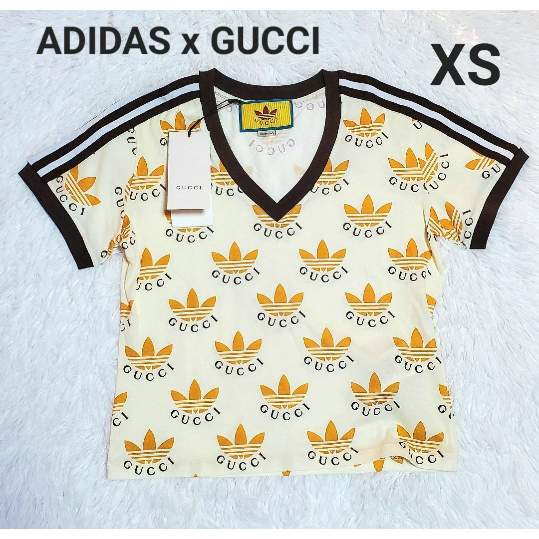 GUCCI X ADIDAS コラボ Trefoil プリント Tシャツ XS GUCCI X ADIDAS コラボ Trefoil プリント Tシャツ XS