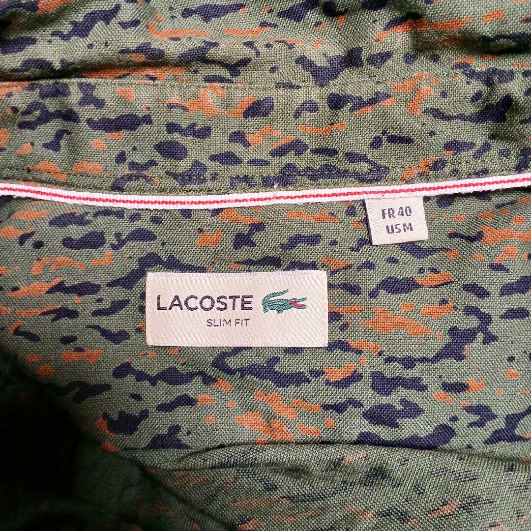 LACOSTE(ラコステ)の訳あり LACOSTE ラコステ メンズシャツ 日本L相当 希少デザイン ワニ柄 メンズのトップス(シャツ)の商品写真