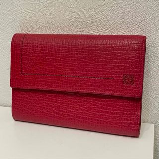 ロエベ(LOEWE)のLOEWB♦︎ロエベ レッド レザー折り財布(財布)