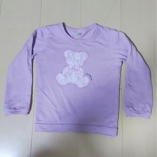 ニシマツヤ(西松屋)の薄手　カットソー　110サイズ　紫　くま(Tシャツ/カットソー)