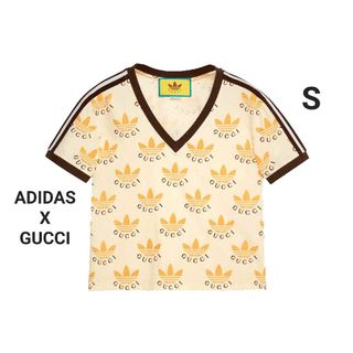 グッチ(Gucci)のGUCCI X ADIDAS コラボ Trefoil プリント Tシャツ S(Tシャツ(半袖/袖なし))