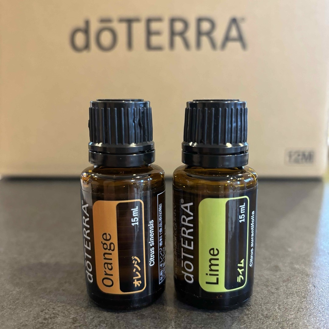 新品未開封　ドテラ　オレンジ　ライム　 エッセンシャルオイル doTERRA コスメ/美容のボディケア(ボディローション/ミルク)の商品写真