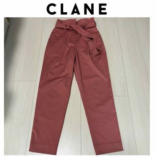 CLANE ハイウエスト　タックリボン　パンツ