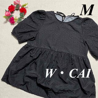 株式会社W・CAI ♡半袖ブラウス　トップス　黒　M 即発送　大特価セール中　(シャツ/ブラウス(半袖/袖なし))