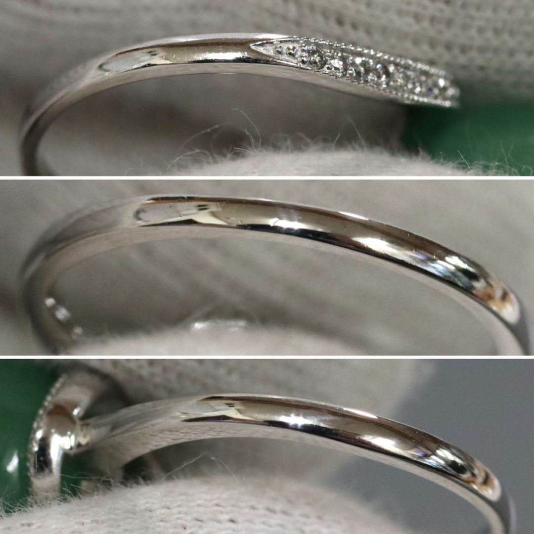 Pt900ヒスイダイヤモンドリング D0.05 5.4g #13 レディースのアクセサリー(リング(指輪))の商品写真