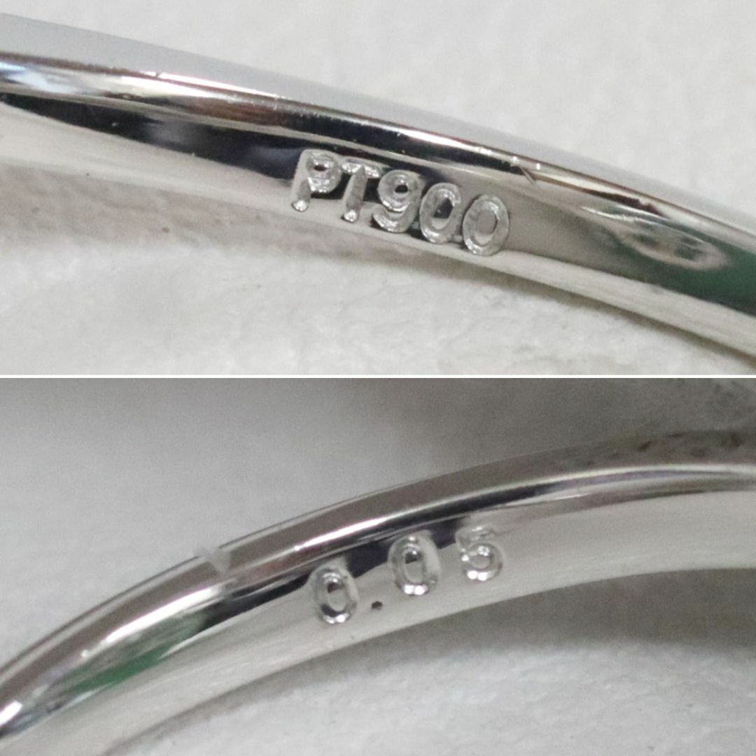 Pt900ヒスイダイヤモンドリング D0.05 5.4g #13 レディースのアクセサリー(リング(指輪))の商品写真