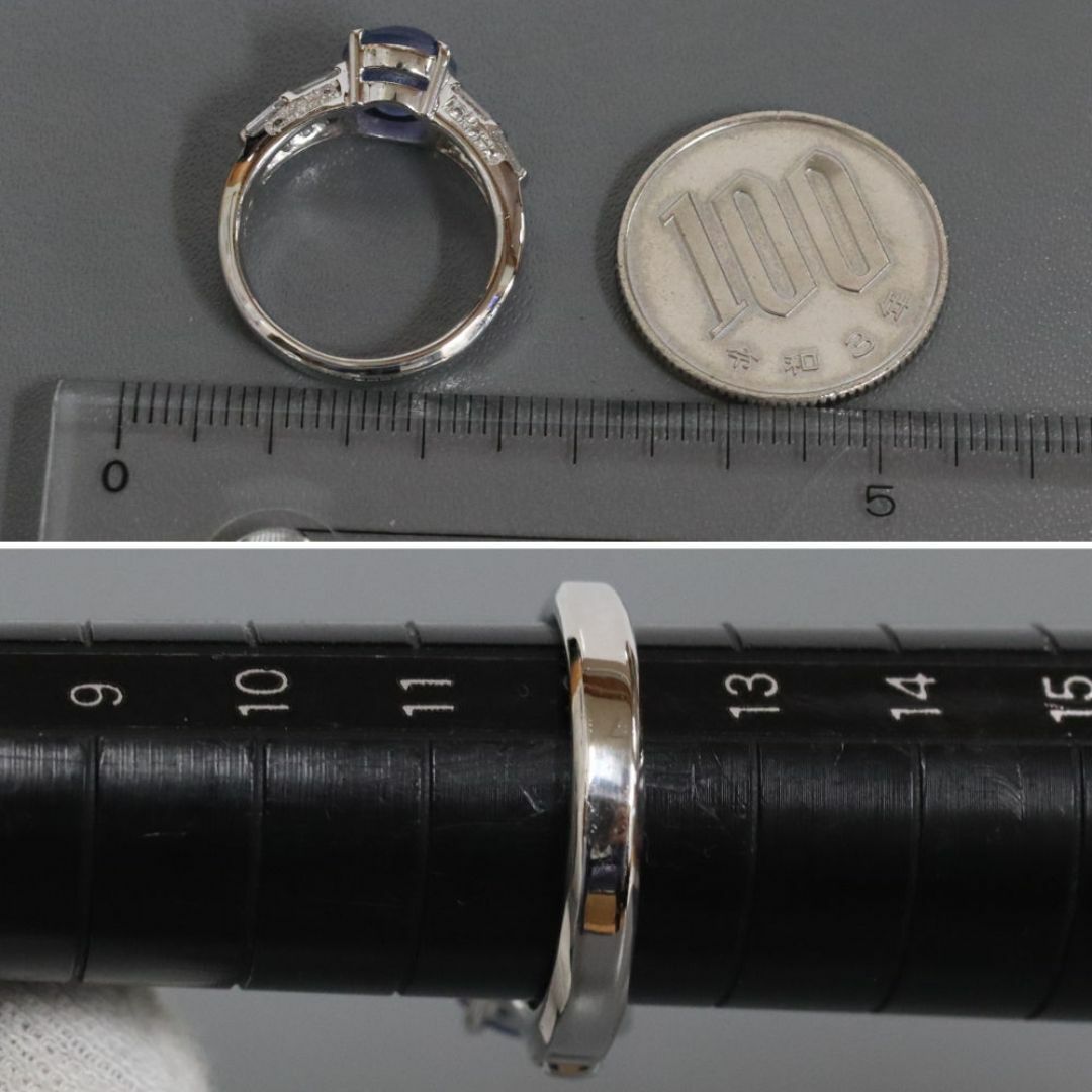 Pt900スターサファイアダイヤモンドリング S3.61 D0.50 7.4g #12 レディースのアクセサリー(リング(指輪))の商品写真