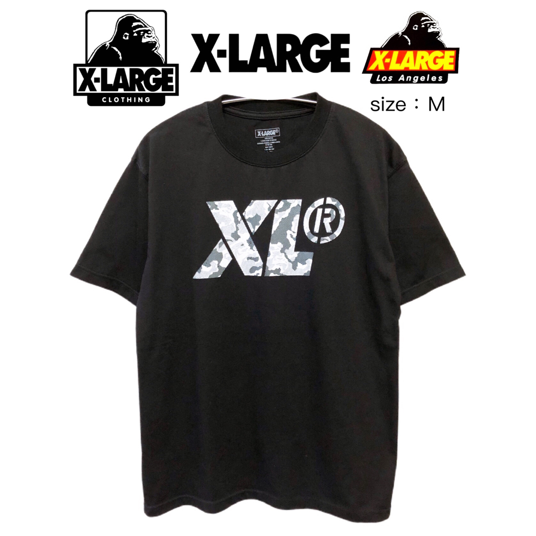 XLARGE(エクストララージ)のX-LARGE　エクストラ・ラージ　Tシャツ　M　黒　USA古着 メンズのトップス(Tシャツ/カットソー(半袖/袖なし))の商品写真